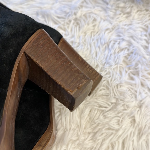 J.Crew Black Suede Calf Slouchy Heel Winter fall boots women size 7 - Picture 8 of 9